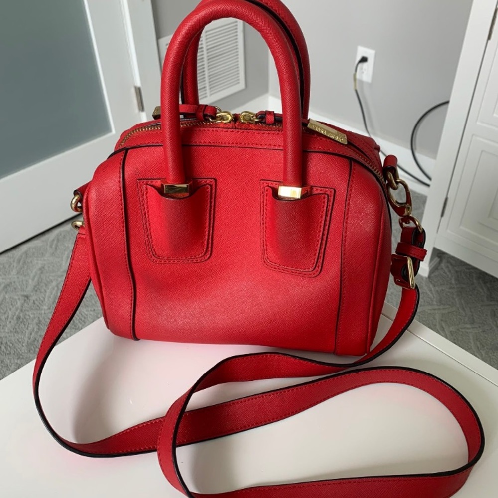 Ivanka Trump Red Satchel Removable Crossbody Strap